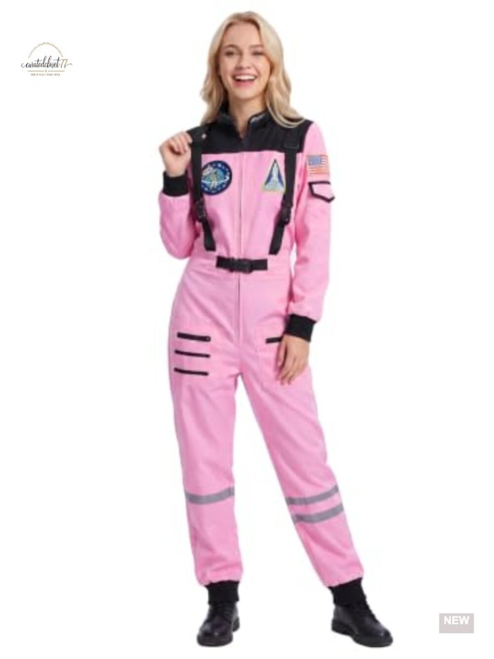 Women's Astronaut Costume Adult Space Suit Cosplay Halloween Jumpsuit